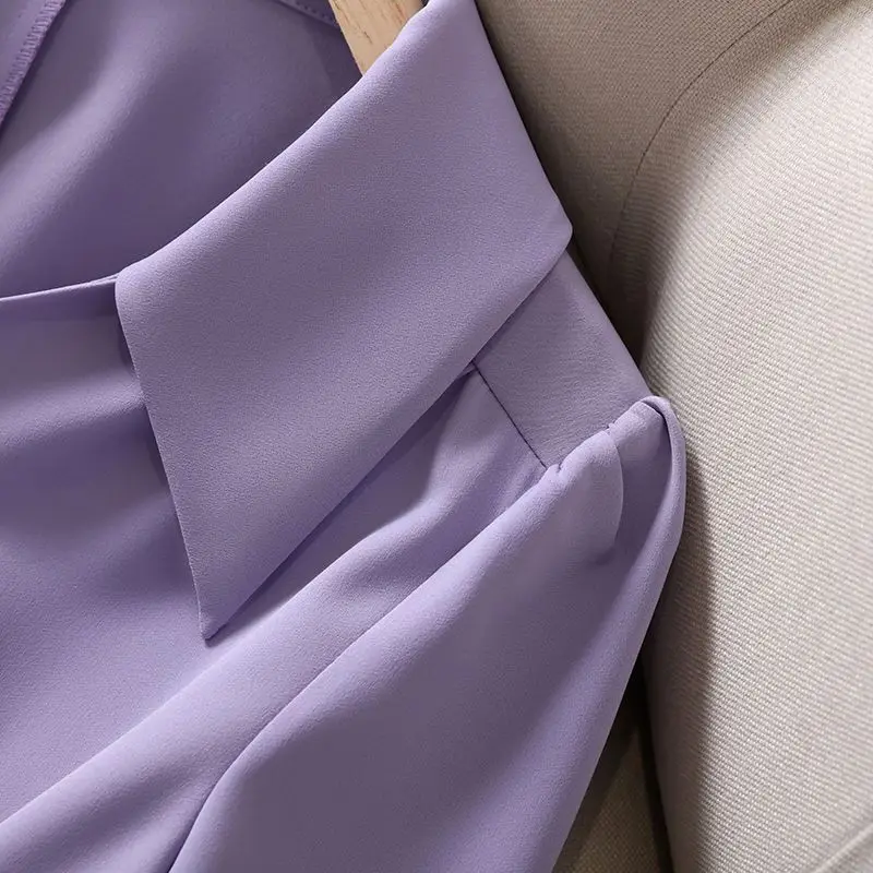 Темпераментные модные весенние новые шифоновые рубашки женские однотонные