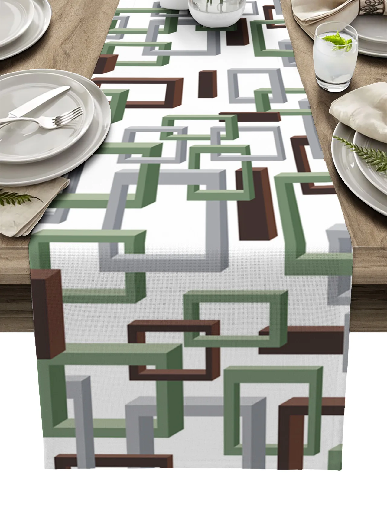 

Middle Ages Modern Abstract Solid Geometry Table Runner Decoration Home Decor Dinner Table Decoration Table Decor