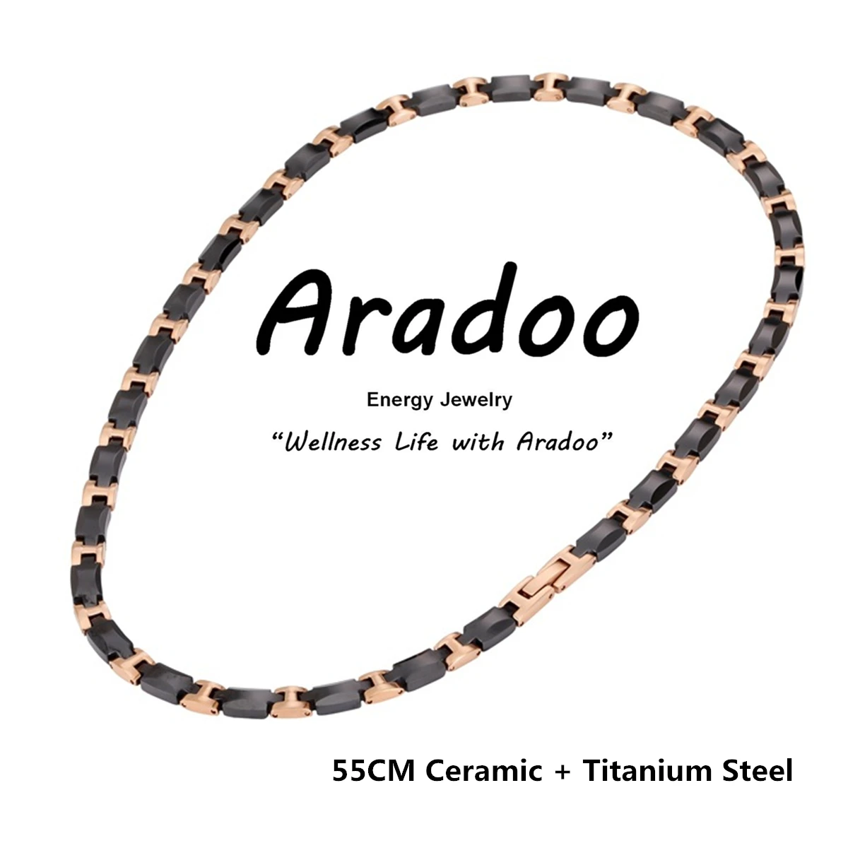 Ceramics Health Energy Magnetic Necklace Titanium Steel Men's Necklace Jewelry Gift Anti-Radiation Strengthen Immunity Stay Slim