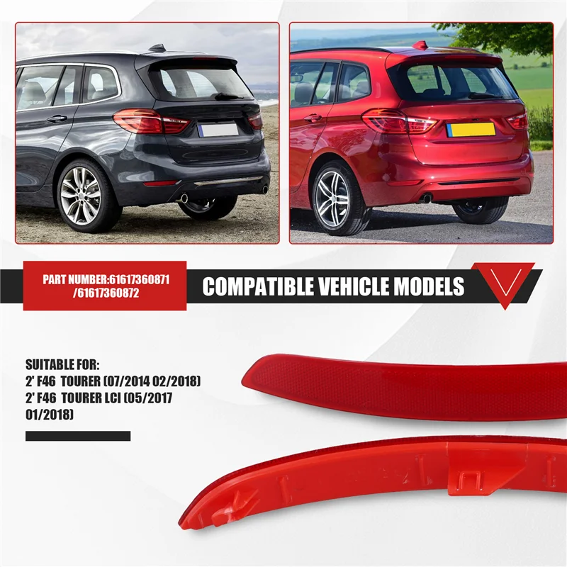 

1 пара для BMW 2 серии F45 F46 новый отражатель заднего бампера 61617360871, 61617360872
