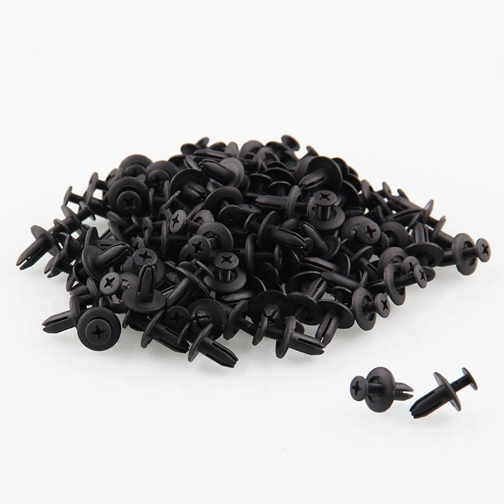 

120PCS Set 6mm Car Durable Plastic Rivets Hole Dia Fastener Fender Bumper Push Pin Clips Clip