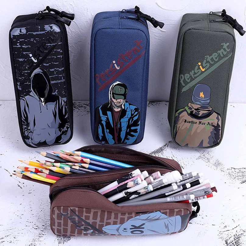 

Двухслойный чехол для карандашей канцелярские принадлежности чехол для ручки чехол для карандашей большой вместимости чехол для карандашей школьные принадлежности чехол для карандашей