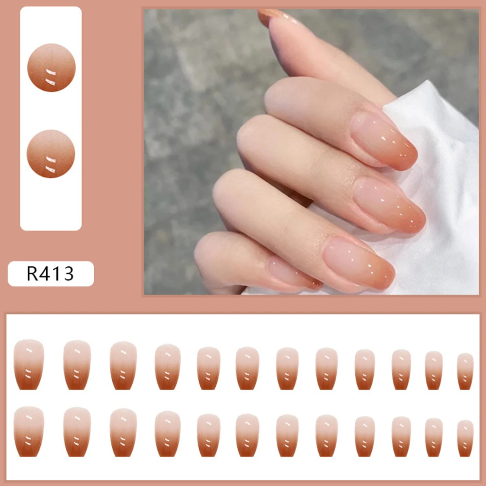 

Градиентные накладные ногти для французского маникюра с длинным прессом элегантные наклейки для ногтей маникюрный салон «сделай сам» Художественный Желейный гель/клей типа MH88