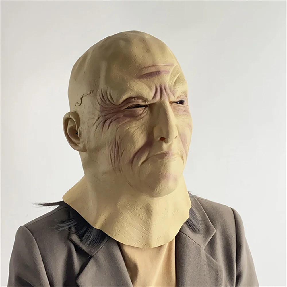 

Popular Party Masque Role Playing Environmental Friendly Halloween Latex Masque Party Elderly Man Head Cover Masque