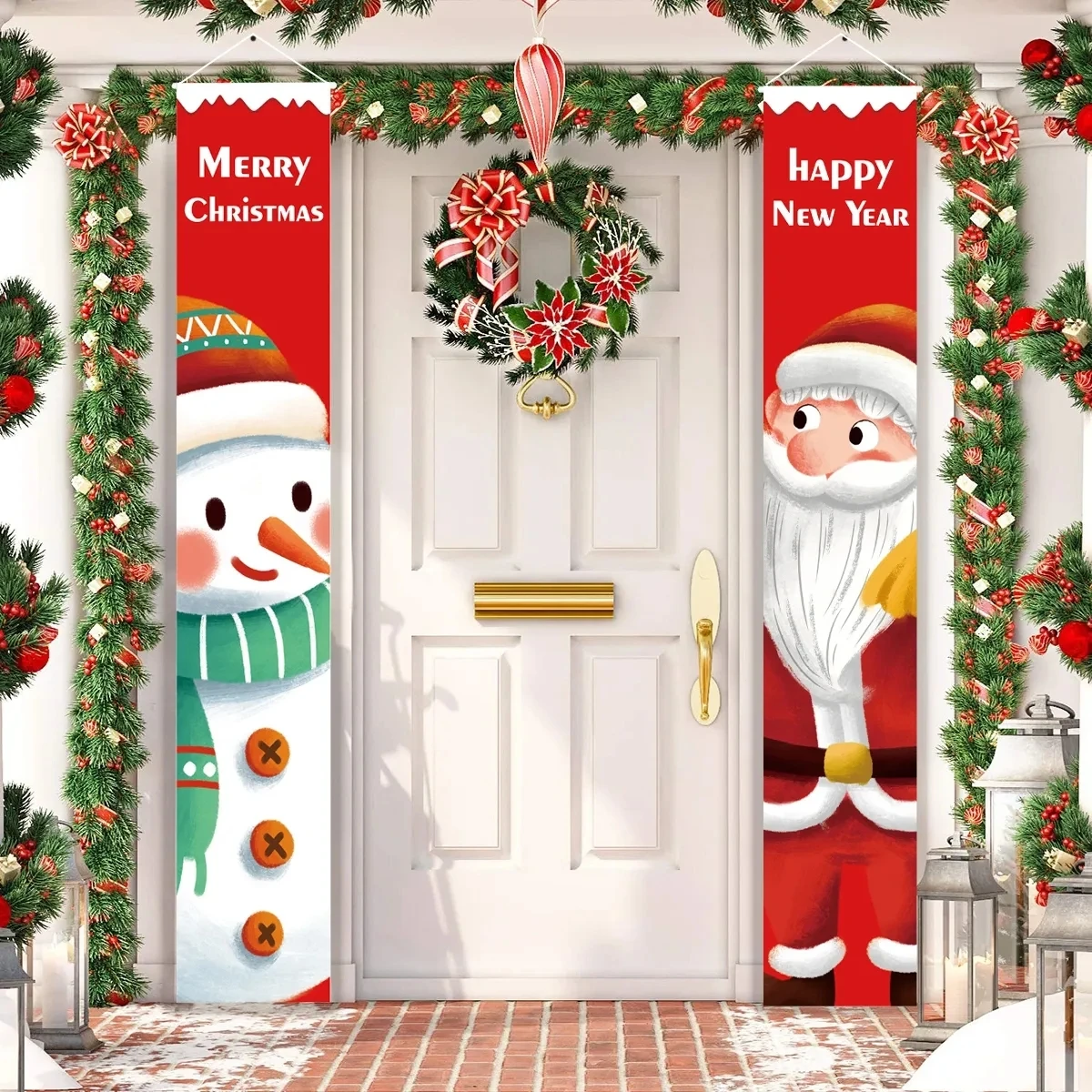 

Christmas Santa Claus Hanging Banner Merry Christmas Decoration for Home 2023 Ornaments Xmas Navidad Gifts Happy New Year 2024
