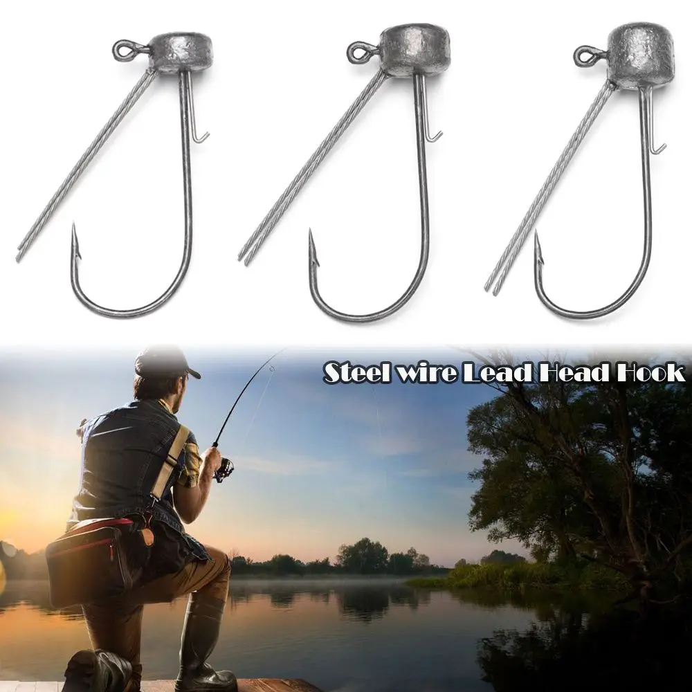 

High Quality Steel Wire Fishing Hook Barb Luya Fish Hook Lead Head Hook Metal