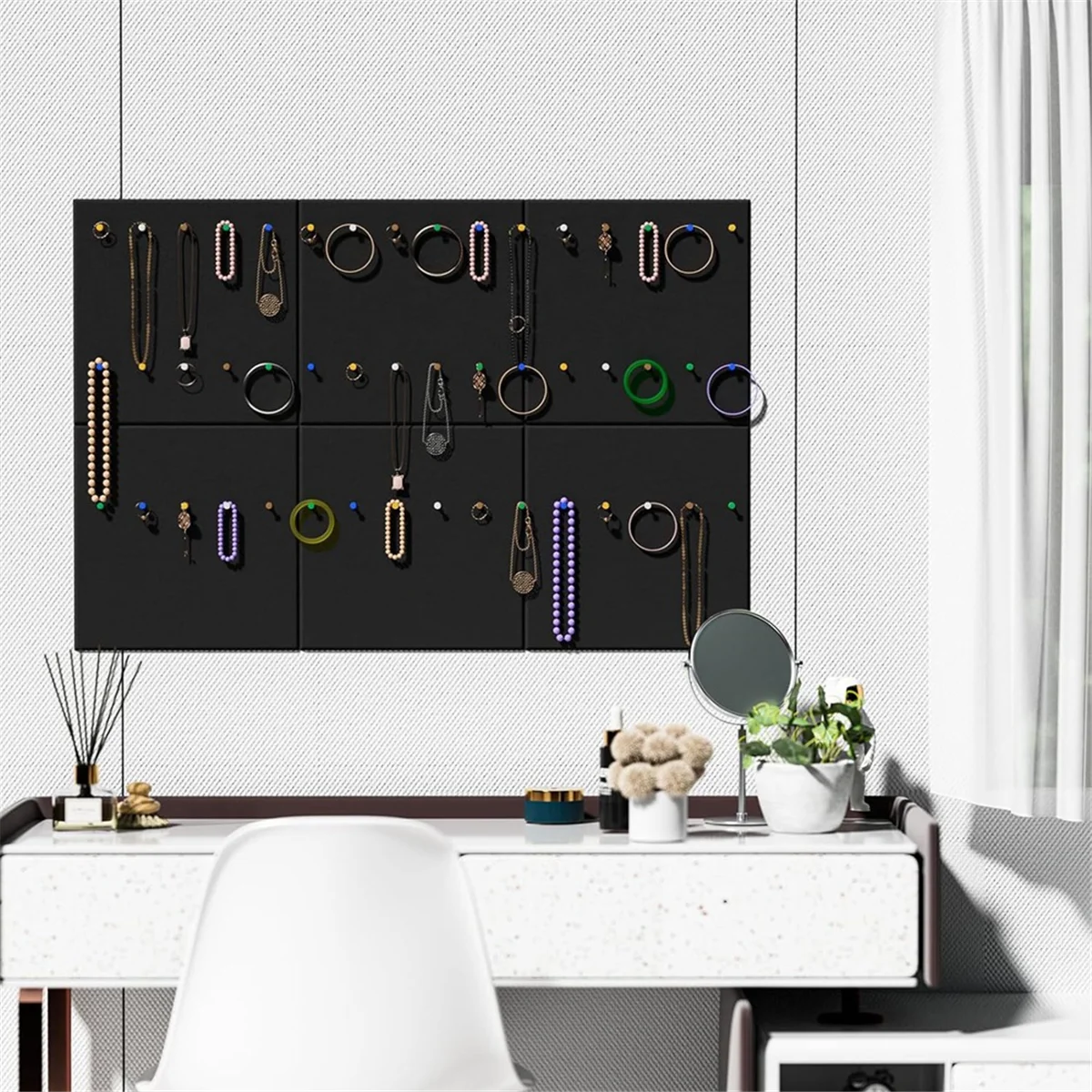 Пробковая доска 6 шт. в упаковке фетровая настенная плитка с 50 контактами черные