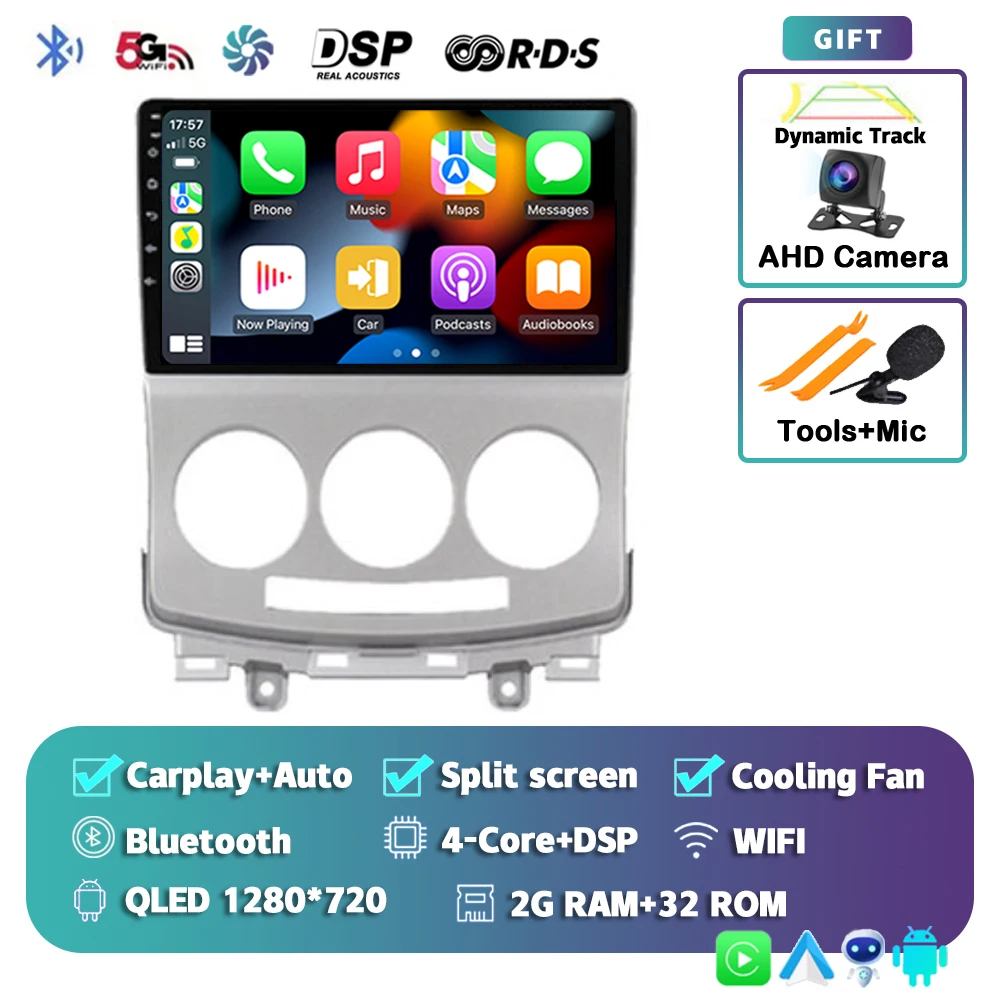

Автомобильный радиоприемник Carplay Android 13 для Mazda 5 2005-2010, мультимедийный видеоплеер, GPS-навигация, головное устройство, аудио 2 Din, стерео 2din