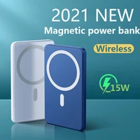 2021 NEW 10000mAh 15W Magnetic Wireless Power Bank Fast Charger For iPhone Pro Max Mobile Phone External Auxiliary Battery