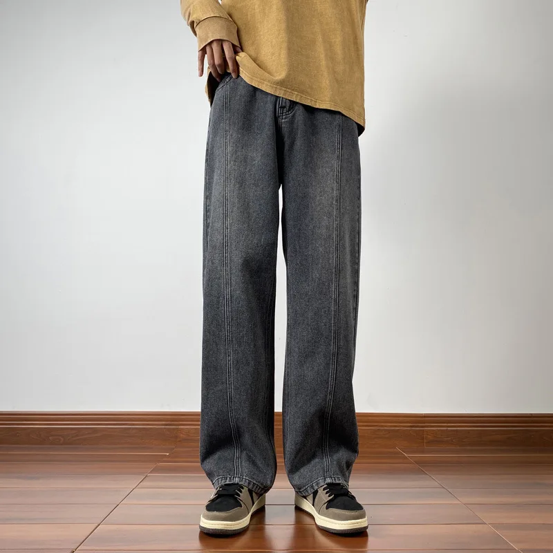 Men's fall and winter fashion Jeans Straight loose slim retro casual Pants Men's Clothing Jeans