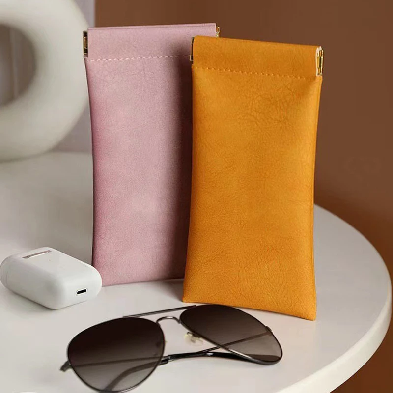 

Soft PU Leather Reading Glasses Bag Cases Waterproof Solid Color Eyeglasses Sunglasses Pouch Storage Bags Eyewear Accessories