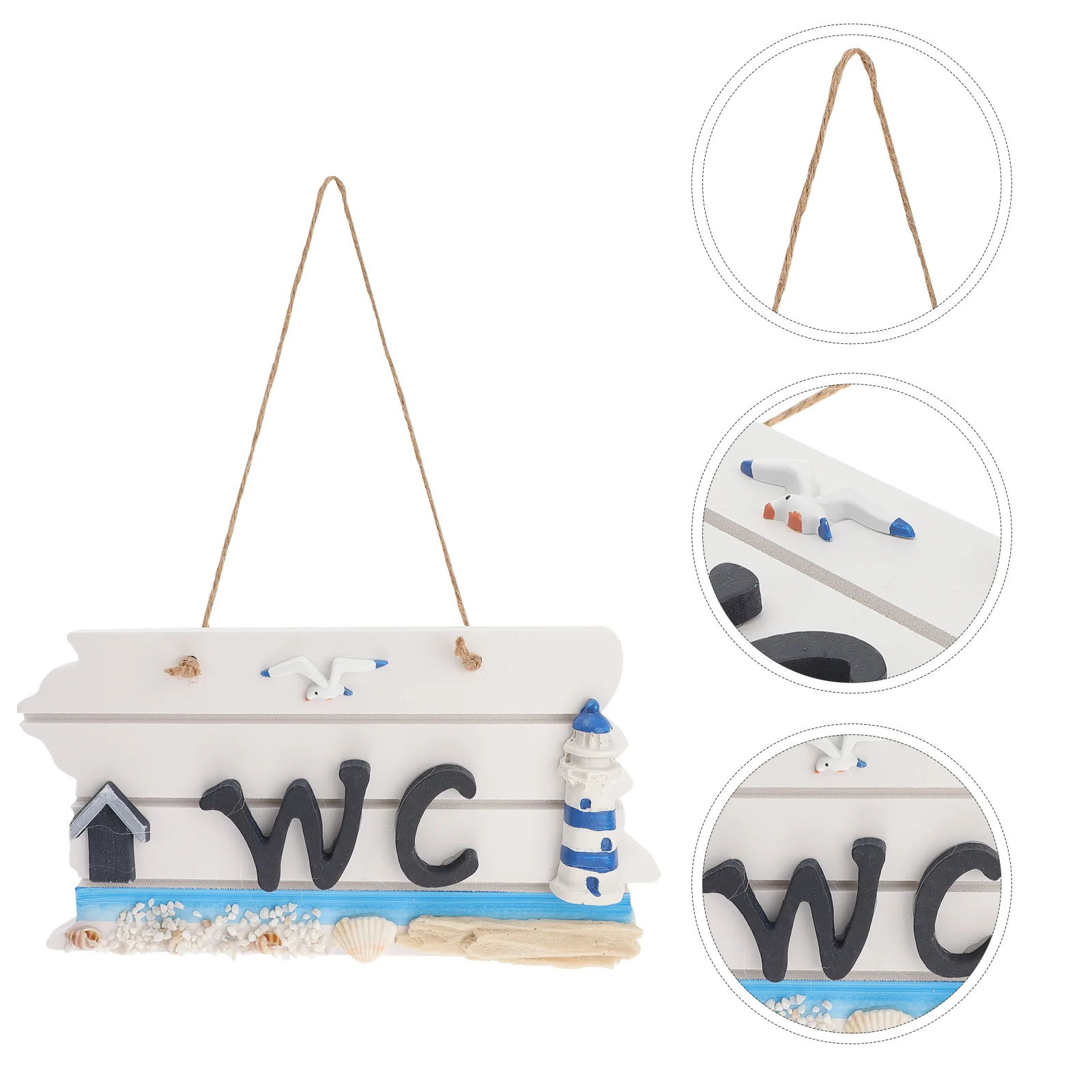 

Sign Toilet Wc Wooden Wall Board Hanging Plaque Bathroom Mediterranean Restroom Door Decor Wood Nautical Style Flush Beach