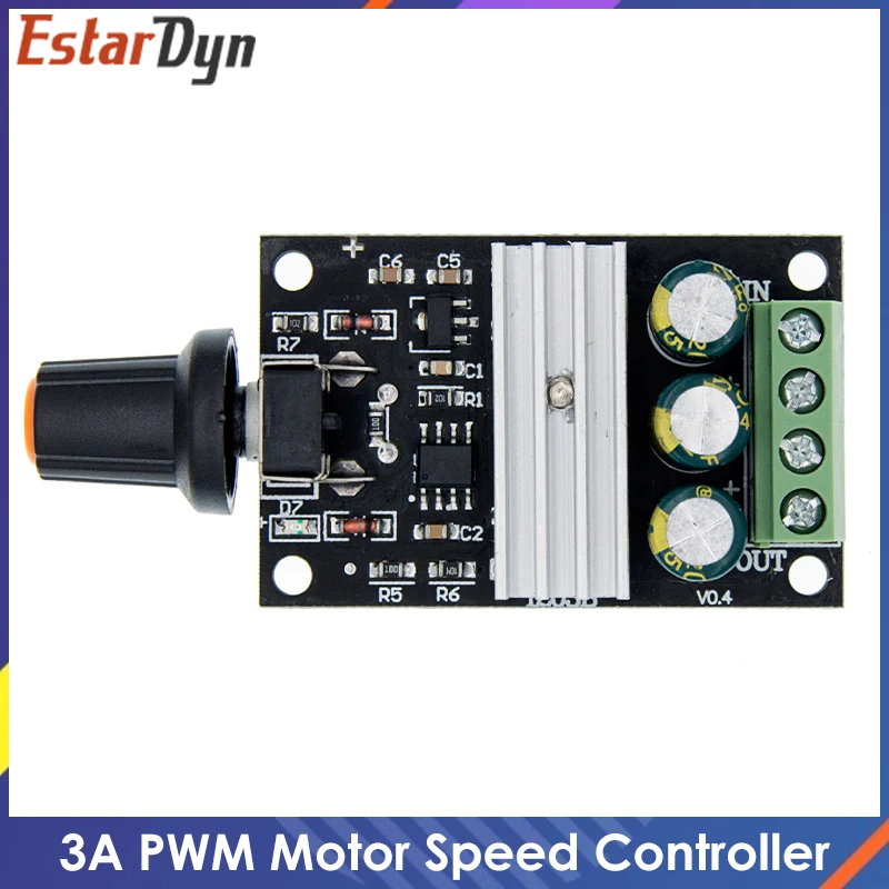 

DC 6V 12V 24V 28VDC 3A 80W PWM Motor Speed Controller Regulator Adjustable Variable Speed Control With Potentiometer Switch