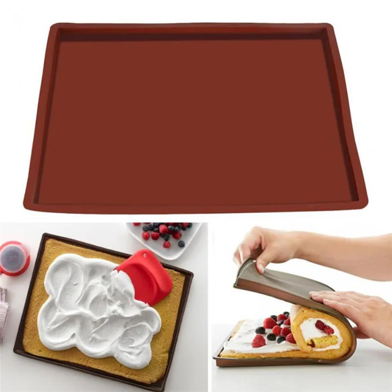 

Silicone Baking Pad Multi-functional Cake Tray Pan Mat Painted Swiss Roll Mold Tool Pastry baking accessorie reusable