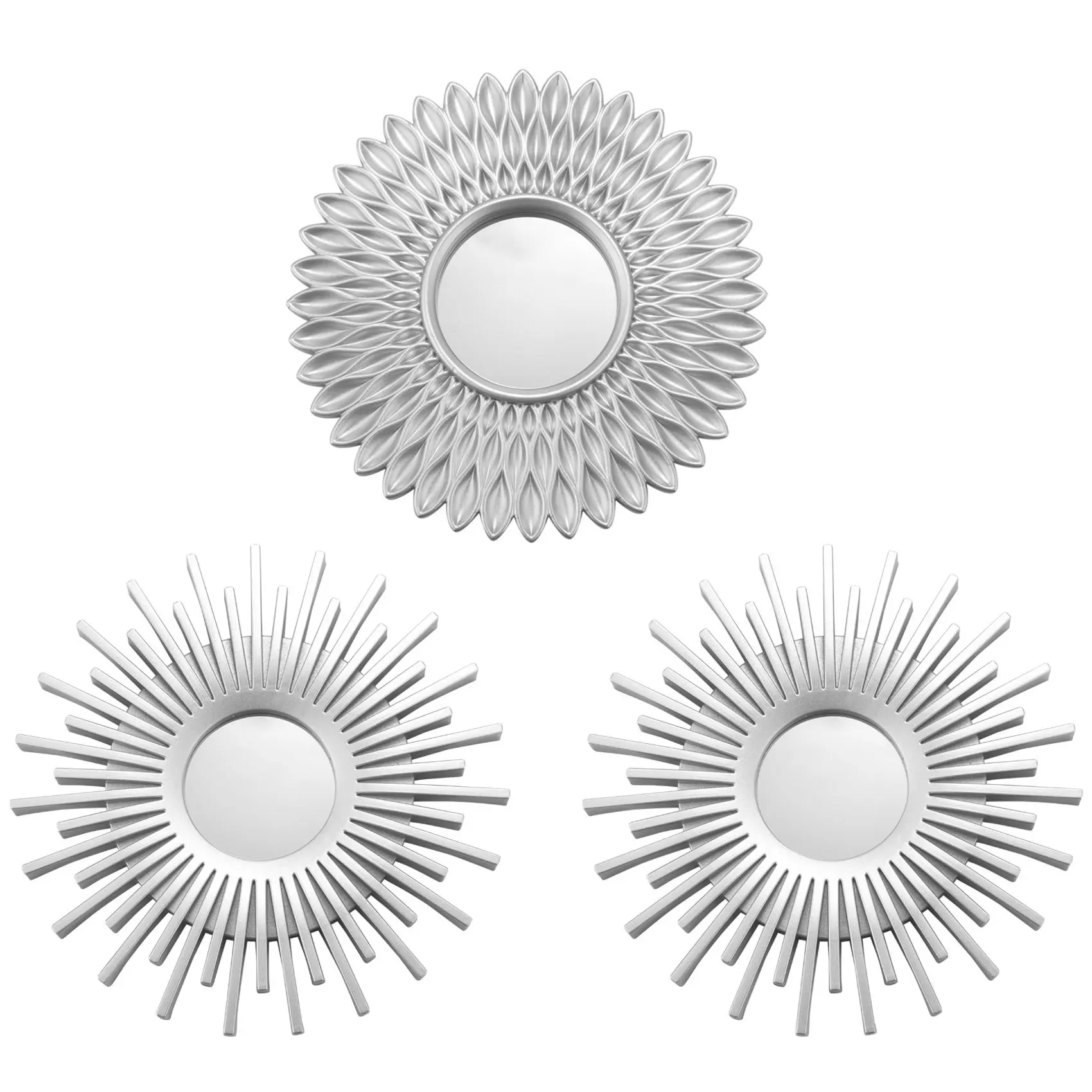 

Silver Mirrors for Wall Pack of 3 - Wall Mirrors for Room Decor & Home Decor Mirrors for Wall Decor Decorative Mirrors
