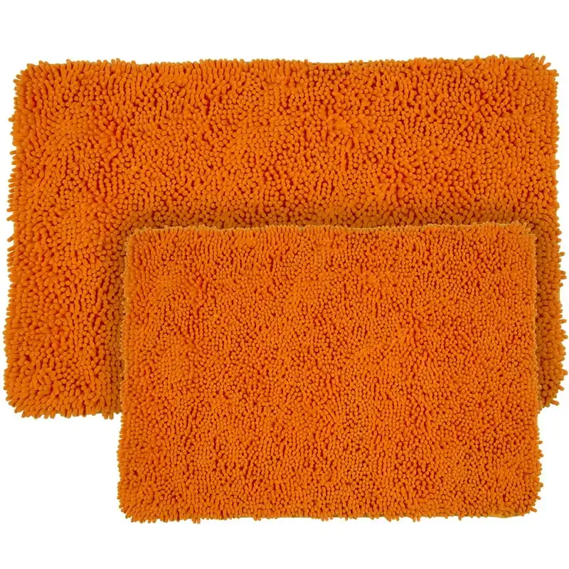 

Набор ковриков для ванной из пены с эффектом памяти и нескользящим основанием (оранжевый)