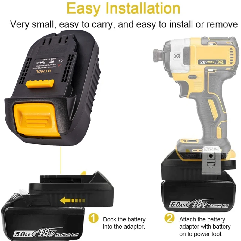 Адаптер для аккумулятора Mt20Dl Makita 18 в переключатель Dewalt 20 инструменты Bl1830 Bl1860 Bl1815
