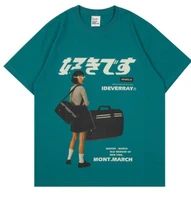 2022 mens summer short sleeve t shirt kanji print t shirt cotton loose top short sleeve hip hop street style harajuku tshirt