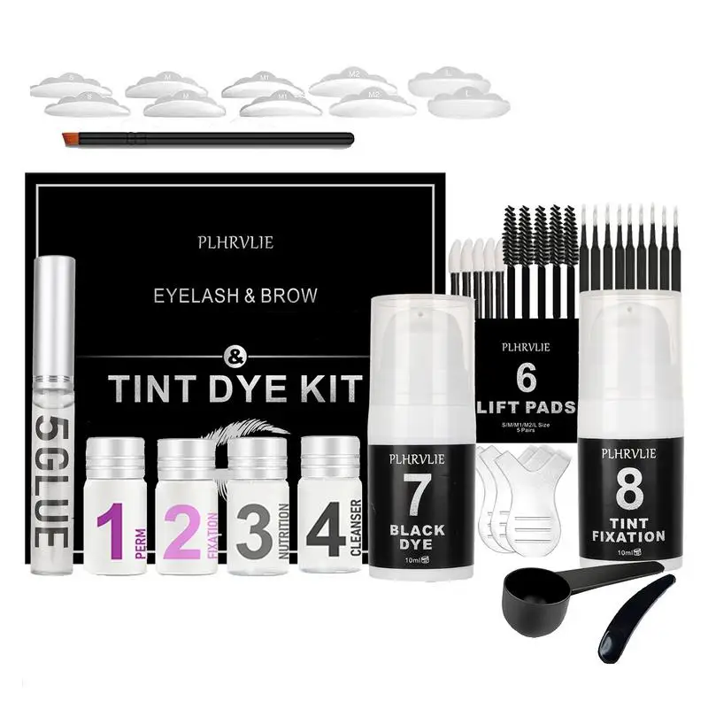 

Lash Lift And Tint Kit Brow Lamination Kit 4 In 1 Eyebrow And Eyelash Perm Kit For Lifting And Coloring Eyelashes DIY Eyelashes