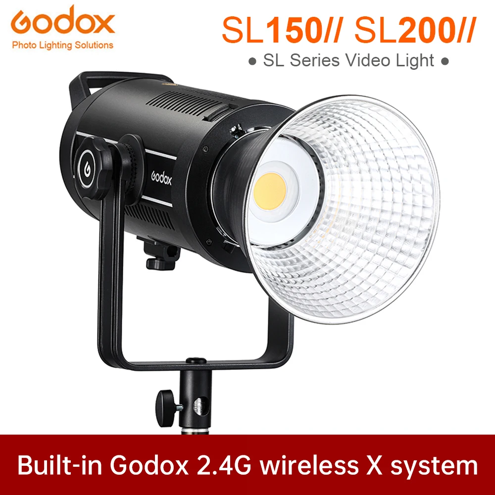 

Godox SL150II SL200II LED Video Light 150W 200W Bowens Mount Daylight Balanced 5600K 2.4G Wireless X Systemfor Interview