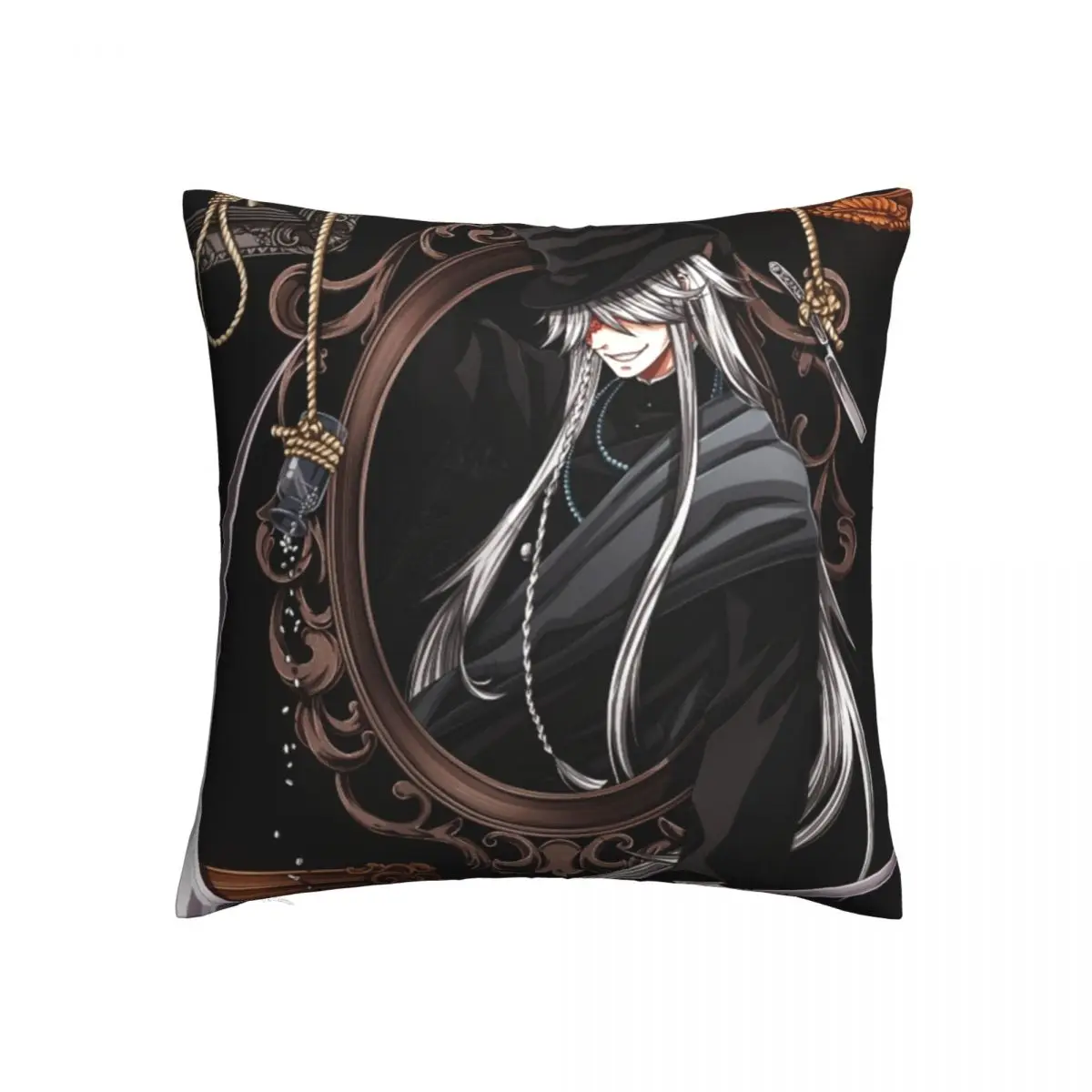 

Black Butler Anime Pillowcase Soft Polyester Cushion Cover Gift manga japan Throw Pillow Case Cover Living Room Square 40X40cm