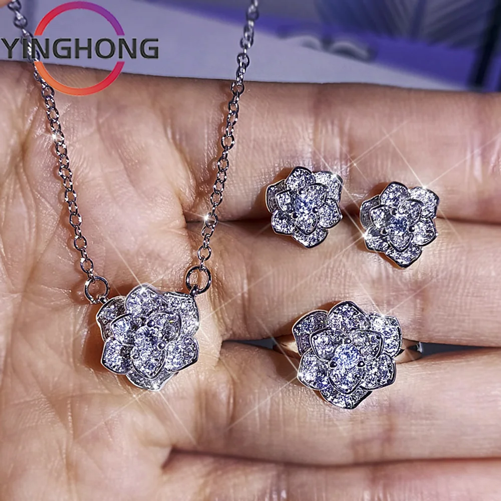 

Женский комплект из колье и серёг, из серебра 2023 пробы