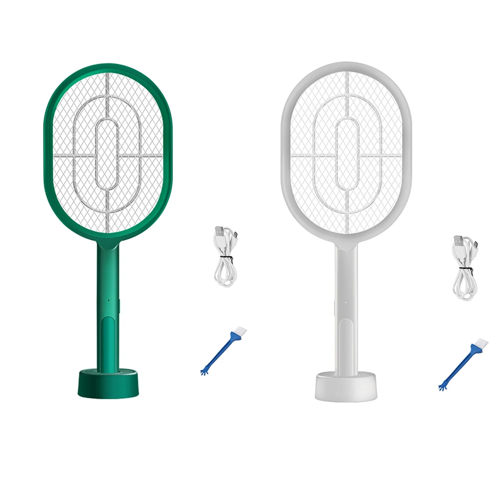 

2 in 1 Electric Insect Racket Swatter Zapper USB Rechargeable Summer Mosquito Swatter Kill Fly Bug Zapper Killer Trap Outdoor