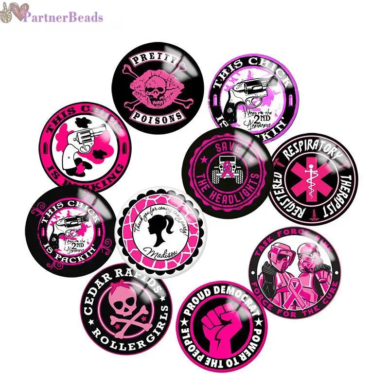 

Rose skull Round Photo Glass Cabochon Demo Flat Back Making Findings 20mm Snap Button N9501