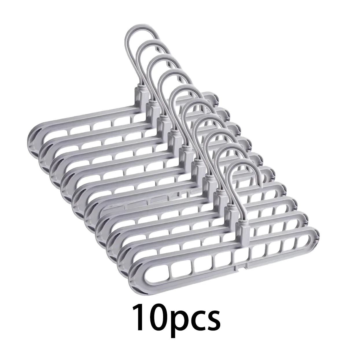 

5/10 шт. сверхмощные складные пластиковые вешалки с 9 отверстиями, противоскользящие, экономящие место для шкафа, гардероба, ...