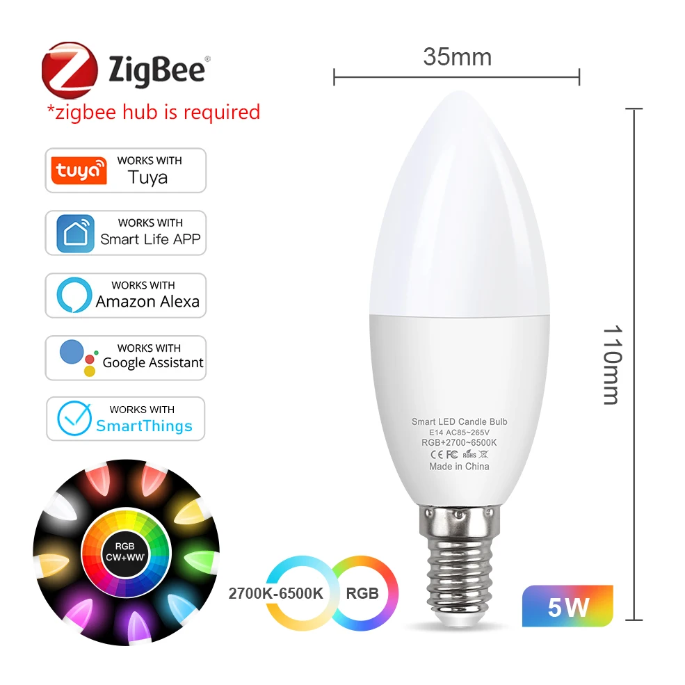 

Умная светодиодная лампа Coolo E14 RGB