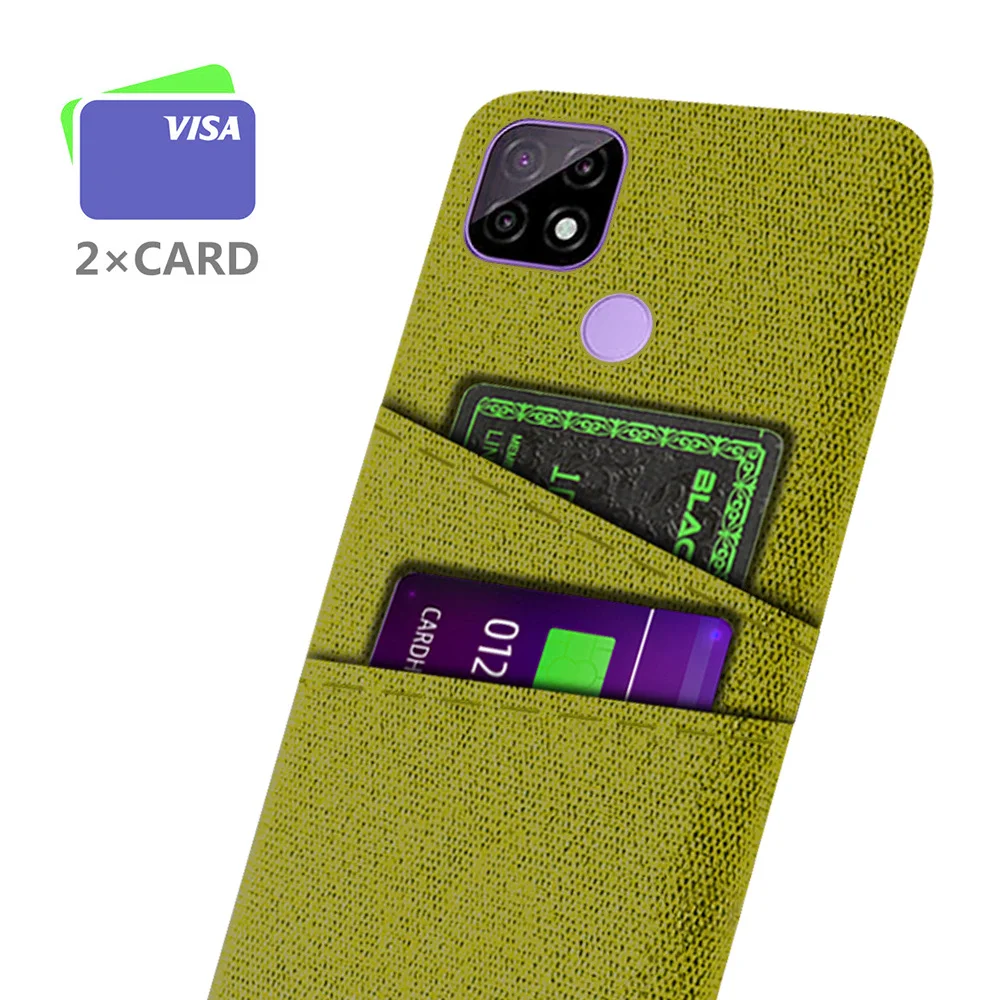 

For Realme C21 Case Dual Card Fabric Cloth Luxury Cover For OPPO RealmeC21 C 21 Fundas RMX3201 Coque Case For Realme C21 Capa