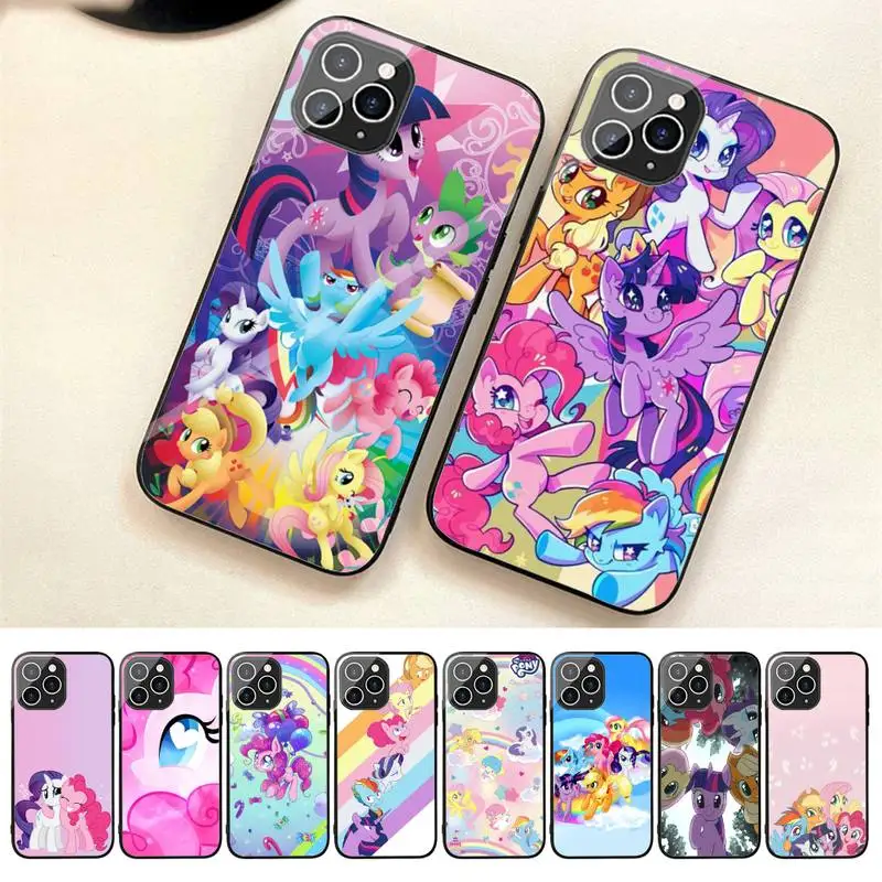 

My Little P-Pony Phone Case For Iphone 7 8 Plus X Xr Xs 11 12 13 Se2020 Mini 14 Pro Max Tempered Glass Fundas