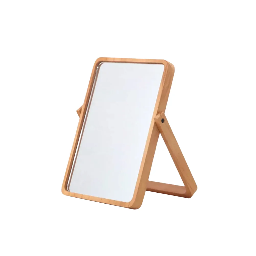 

Mirror Makeup Vanity Table Foldable Tabletop Wood Folding Mirrors Hanging Portable Standing Desktop Desk Wall Decor Vintage