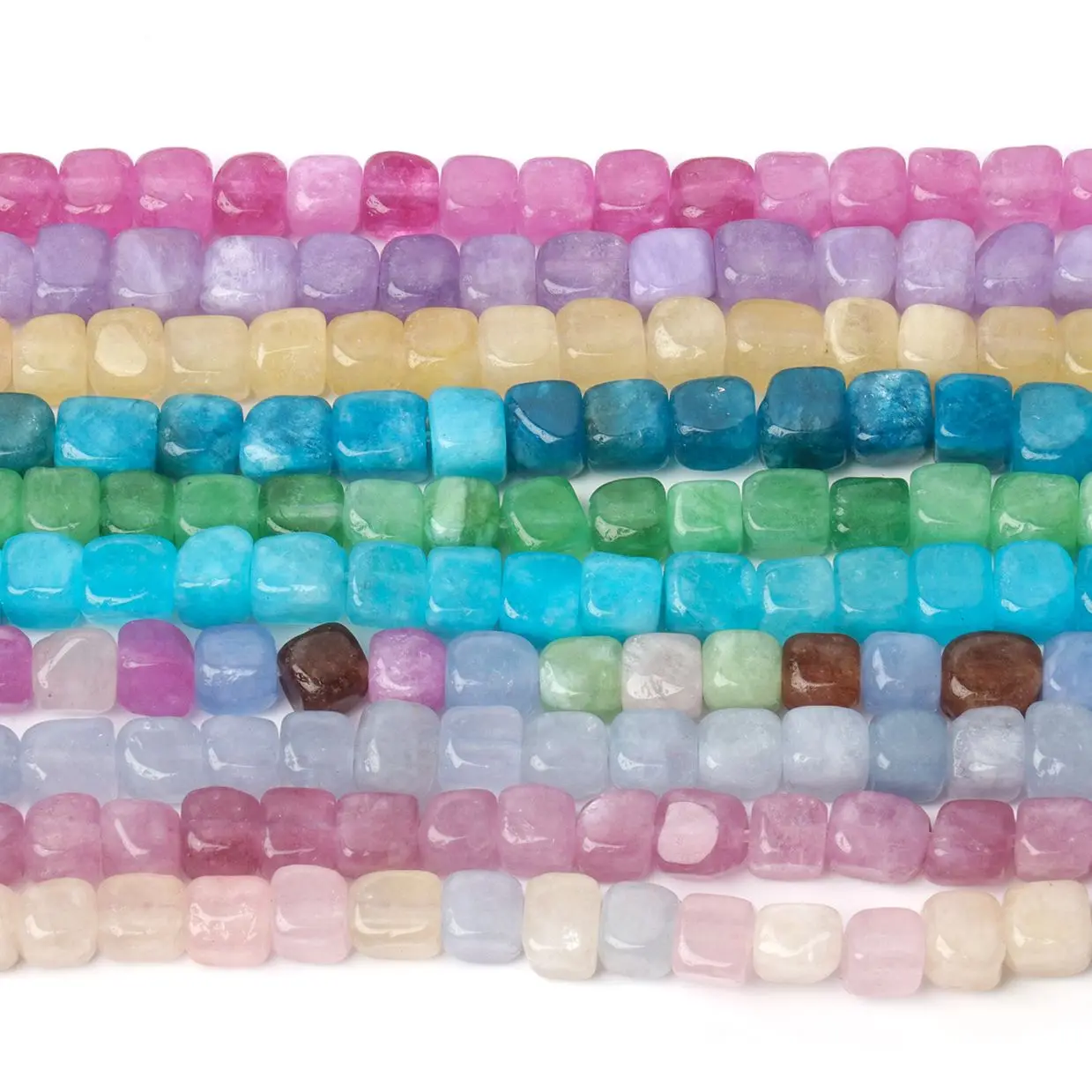 

Wholesale 15" 5mm Natural Multicolor Jade Square Stone Beads Cube Loose Spacer Beads for Jewelry Making DIY Bracelet Necklace