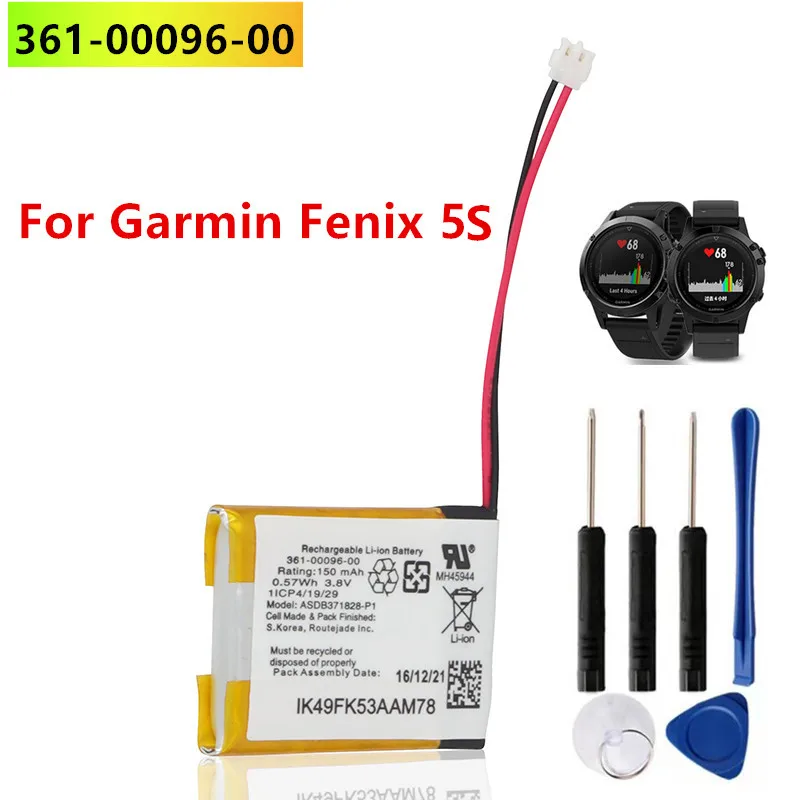 Оригинальный аккумулятор 361-00096-00 150 мАч для GARMIN Fenix 5S 5s Plus Sapphire GPS часов |