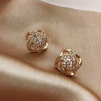 korean style exquisite zircon geometric gold color ear studs for women elegant black resin rhombus earrings jewelry gifts