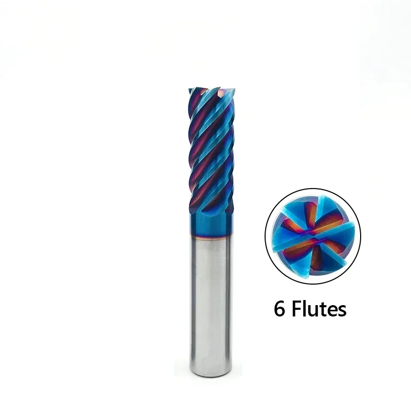 

6-зубая твердосплавная концевая фреза из металла, стали, 6 зубьев, вольфрамовая фреза 3, 4, 6, 8, 10, 12, 20, 25 мм, финишная обработка с ЧПУ, фреза