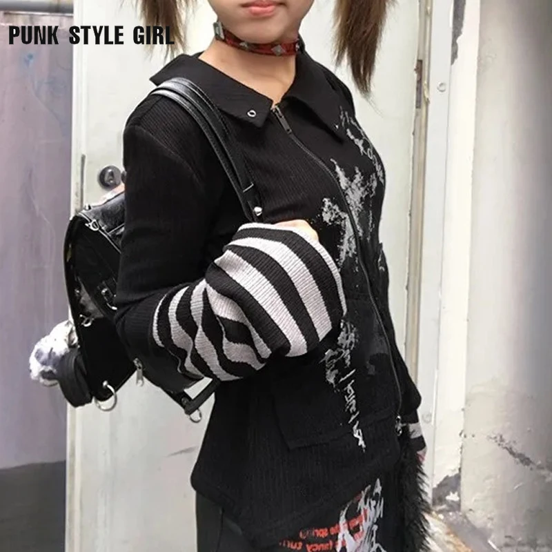 Футболка в стиле 1920-х годов с изображением граффити черные топы на молнии