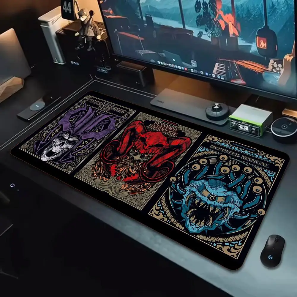 Фото Коврик для мыши D&D D-Dungeon & Dragons Tapetes de Mesa Teclado, Borracha Kawai, Tapete de Mesa Antiderrapante, XXL90x40 см №1