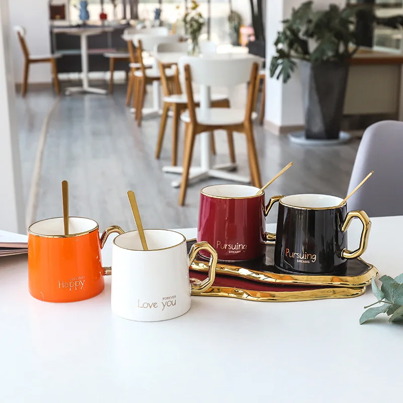 Fashion Nordic Mugs Ceramic Creativity Breakfast Minimalist High Quality Luxury Coffee Mugs Modern Design Art Tazas Mug Cute Cup
