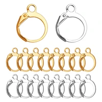 100 pcs french hoop earring round leverback earwire earrings clasp base fitting for jewelry making accessories gold silver color