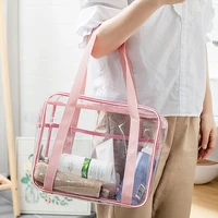 womentravel storage toiletry organizer beauty frosted waterproof bag cosmetic portable transparent make up case female wash kit
