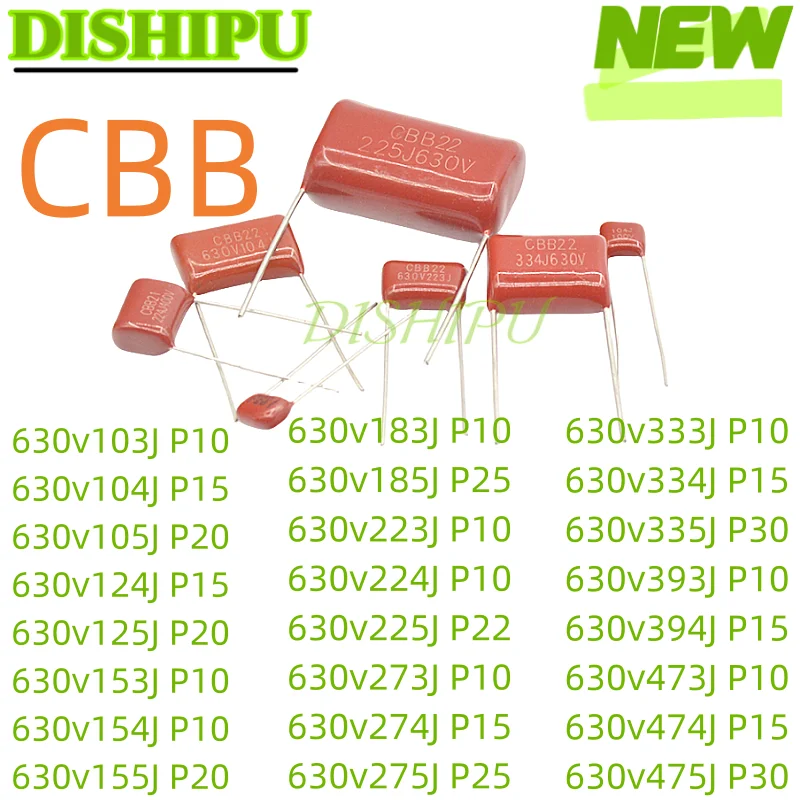 Конденсаторы 5-J v27j v44j CBB 630v103J P10 630v105J P20 630v124J P15 630v125J 630v153J 630v154J 630v155J 630v183J