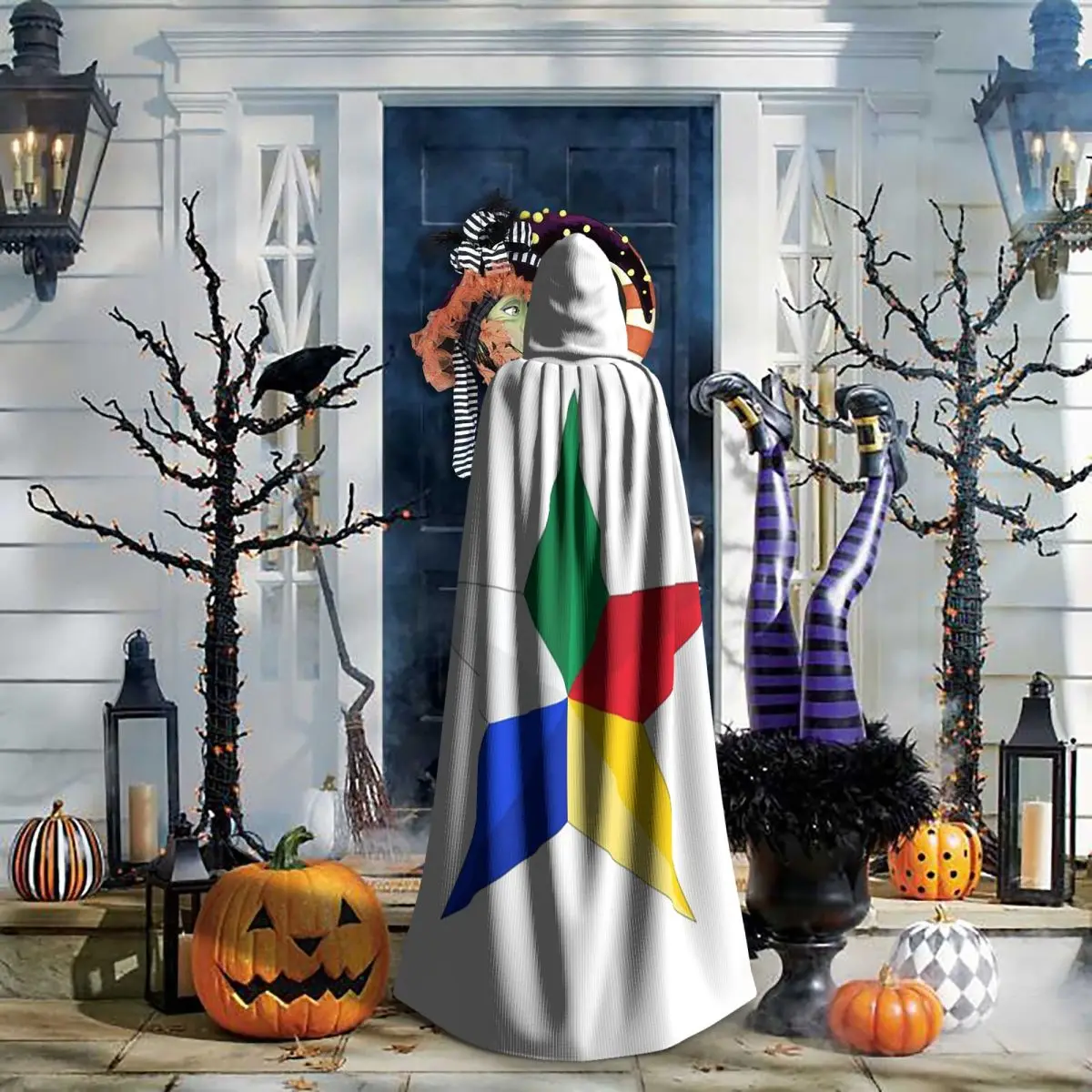 Длинный плащ с капюшоном и изображением звезды друзов, средневековый костюм ведьмы, накидка для косплея, плащ на Хэллоуин, унисекс для взрослых (art.: 3920d4ff5ebd7) - 3920d4ff5ebd7
