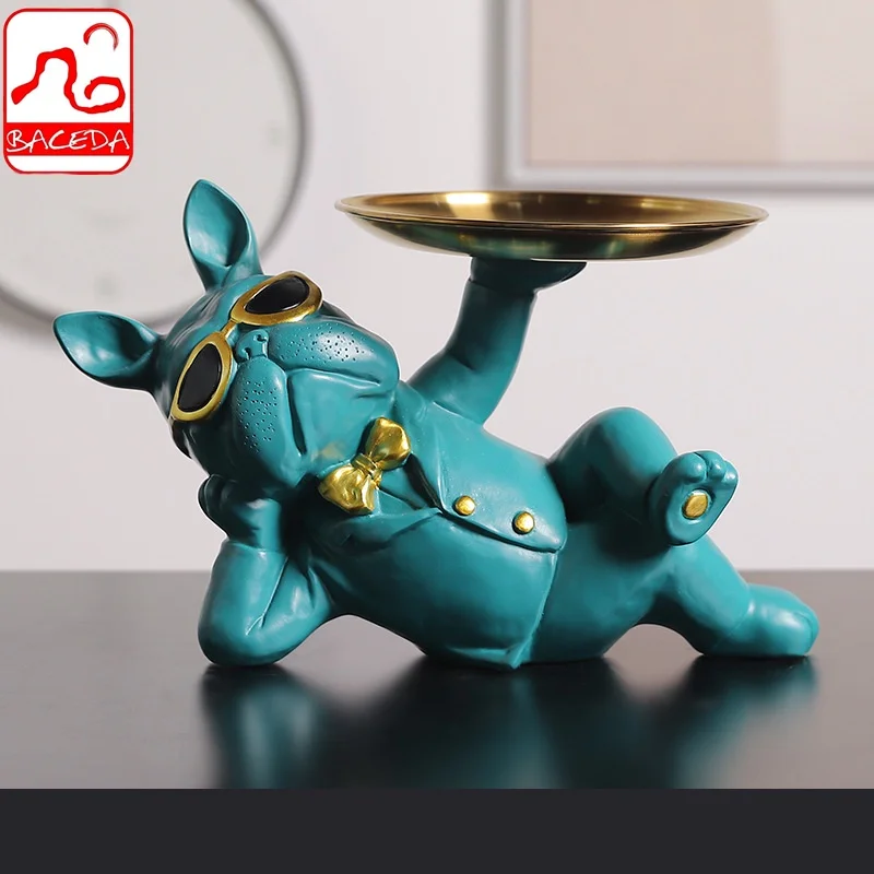

Baceda European style color sunglasses handsome dog decorative tray animal ornaments living room porch bedroom study decoration