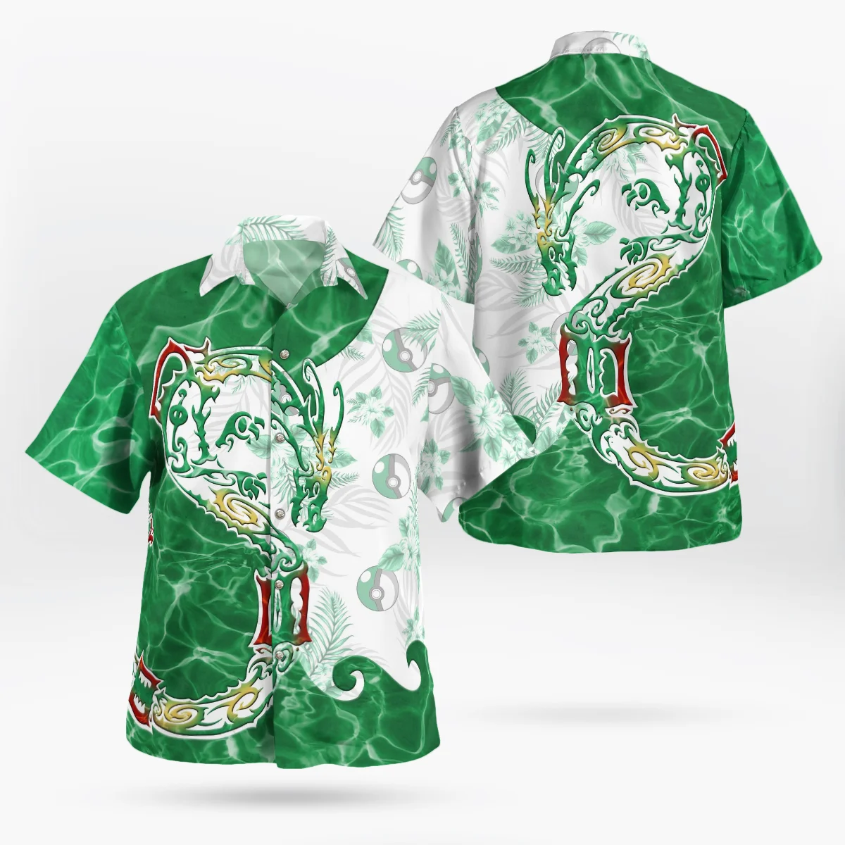 

Harajuku Colorful Dragon Hawaii Camisas 3D Print Leisure Men's Streetwear Short Sleeve Shirt Camisetas Clothes For Men Top S-707