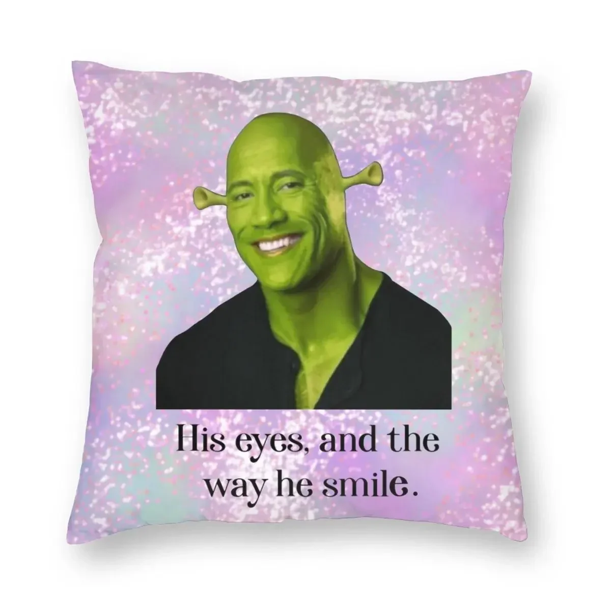 

The Shrock Dwayne Meme Pillowcase Printed Polyester Cushion Cover Decoration Love Funny Pillow Case Cover Home Square 18''