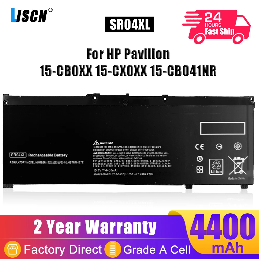 Аккумулятор LISCN SR04XL для ноутбука HP Pavilion Gaming 15-dc1058wm 15-dc1054nr Omen 15 15-cx0xxx 15-ce0xx 15-dc0xxx