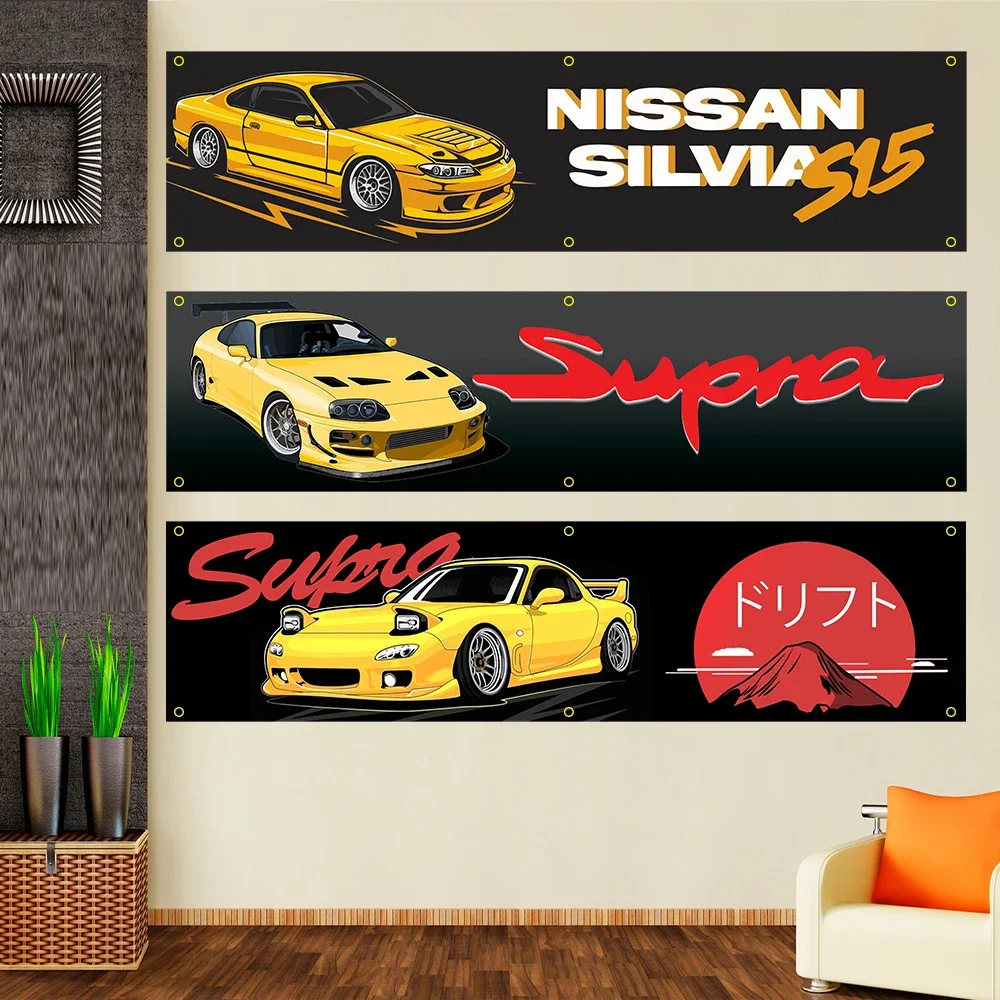 Супер гоночный автомобиль ZXBanner 60*240 печатный баннер из полиэстера для гаража или