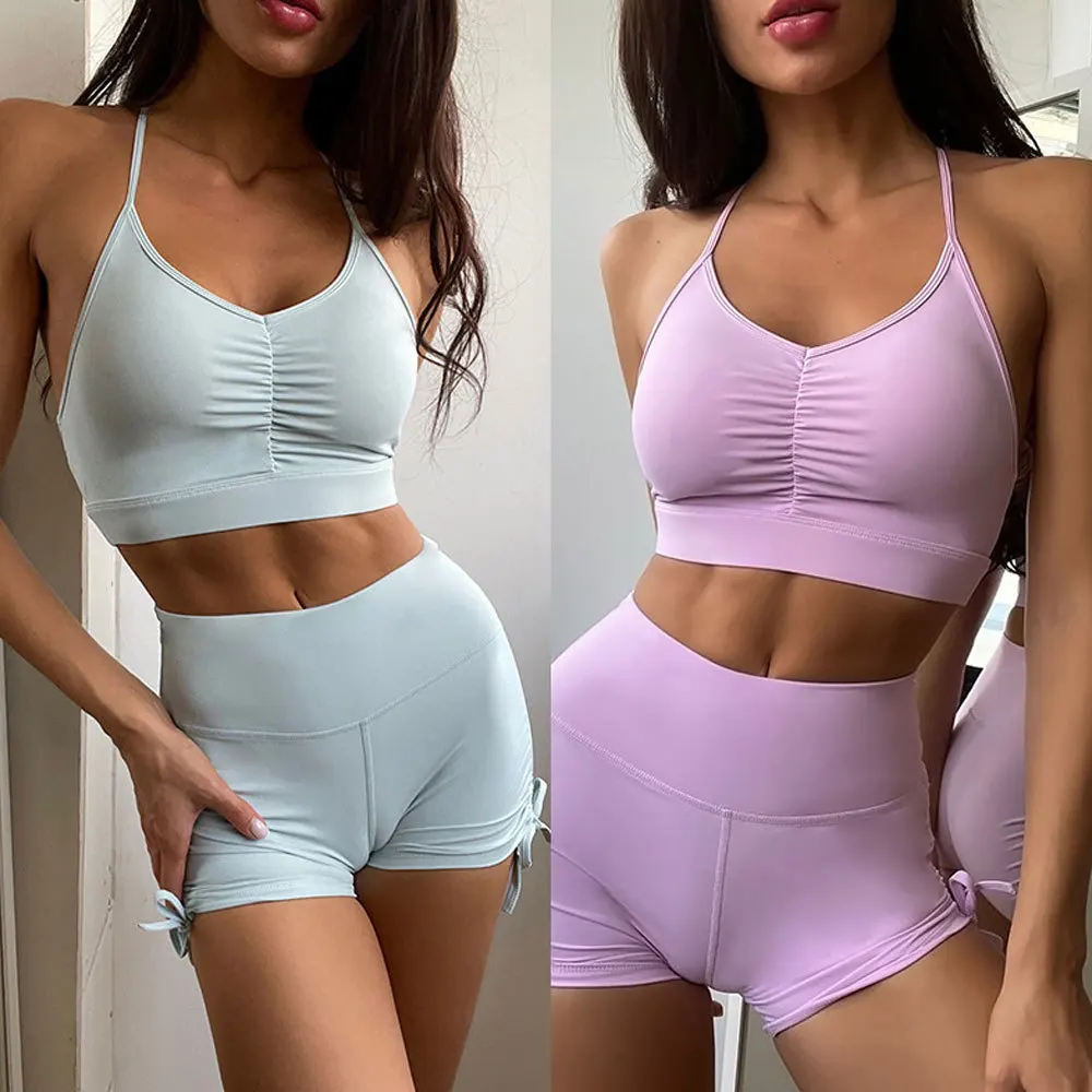 Бесшовный комплект для йоги тренировочная одежда женщин тренажерного зала